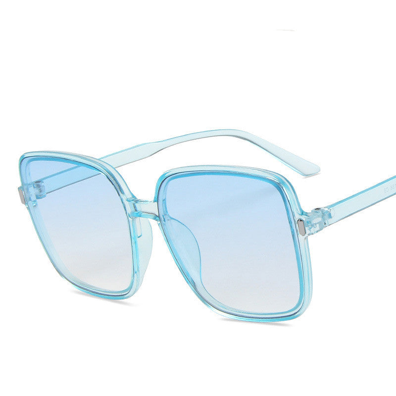 Big Square Rice Nail Sunglasses - Trendy & Protective - Blue