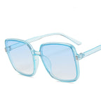 Big Square Rice Nail Sunglasses - Trendy & Protective - Blue