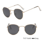 Women Retro Sunglasses - Trendy Tinted UV Protection - Gold + Gray