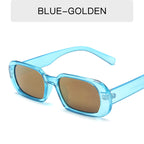 Retro Candy Color Sunglasses - Vibrant UV Protection - Blue Tyrant Gold
