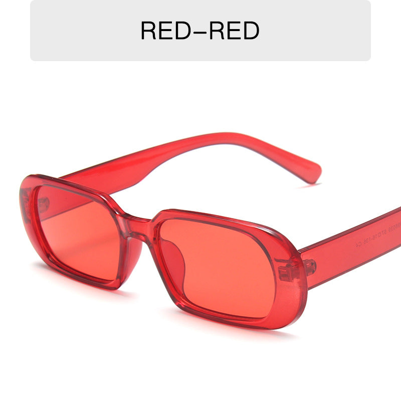 Retro Candy Color Sunglasses - Vibrant UV Protection - Red