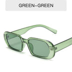 Retro Candy Color Sunglasses - Vibrant UV Protection - Olive Green