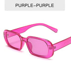 Retro Candy Color Sunglasses - Vibrant UV Protection - Purple