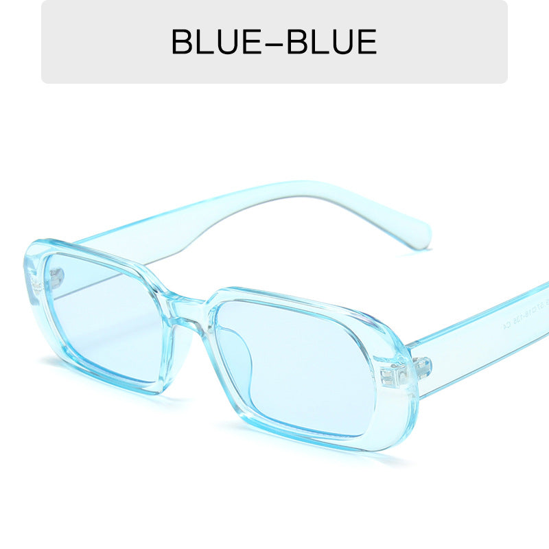 Retro Candy Color Sunglasses - Vibrant UV Protection - Light Blue