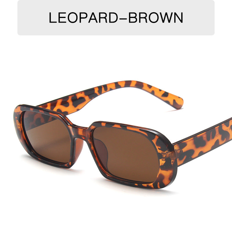 Retro Candy Color Sunglasses - Vibrant UV Protection - Leopard