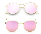 Women Retro Sunglasses - Trendy Tinted UV Protection - Gold + Pink