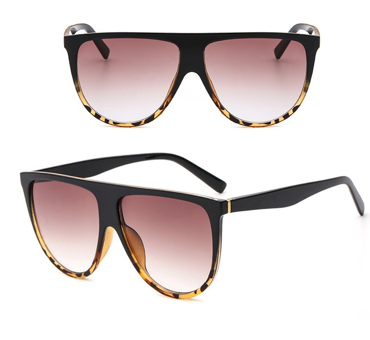 Gradient Lens Sunglasses: Style Meets UV Protection - Leopard print