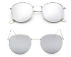 Women Retro Sunglasses - Trendy Tinted UV Protection - Silver + Silver