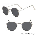 Women Retro Sunglasses - Trendy Tinted UV Protection - Silver + Gray